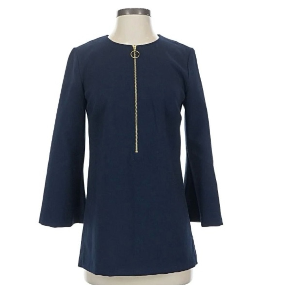 Trina Turk Deep Blue Top with Gold Accent